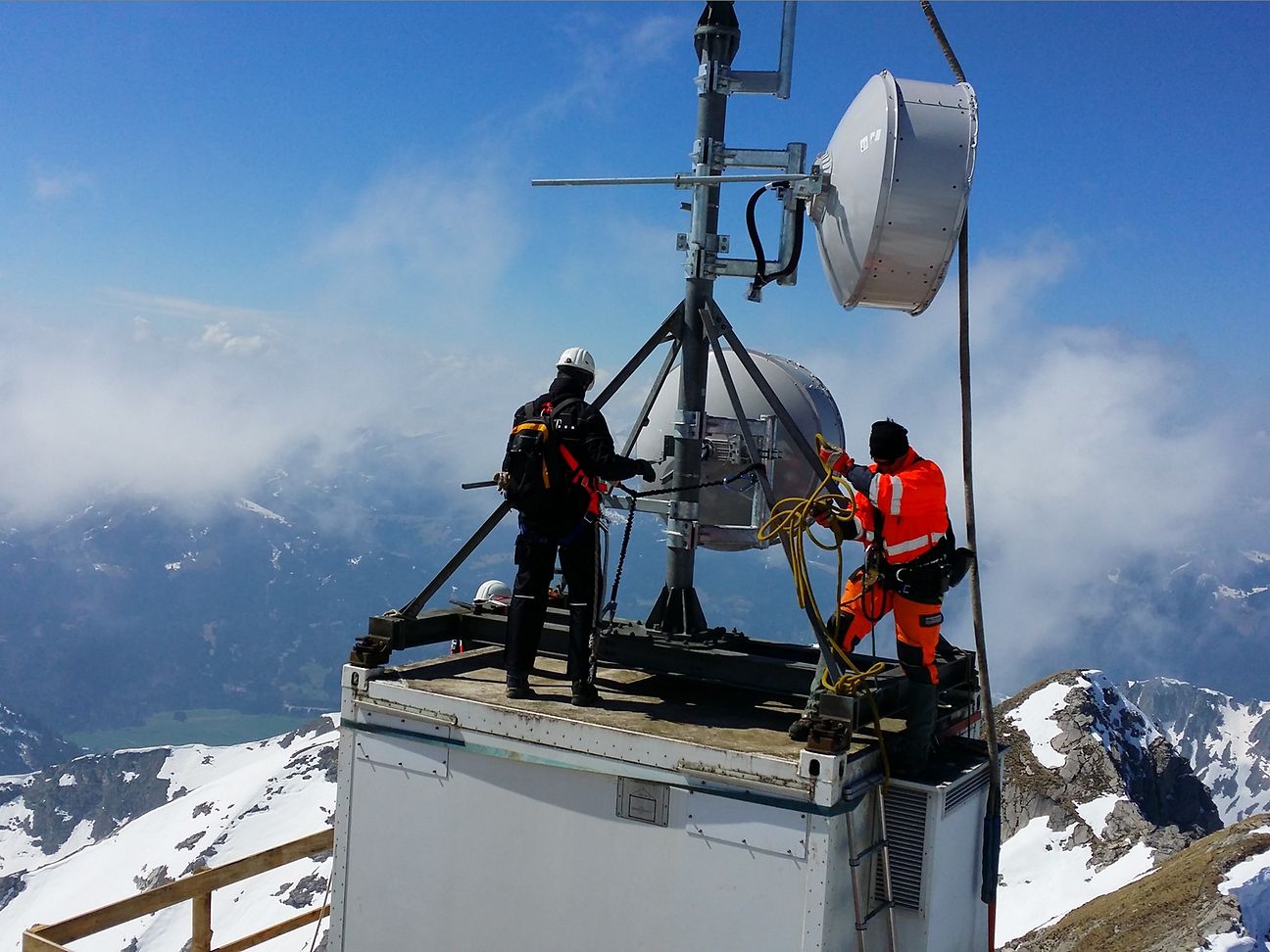 Baumaßnahmen auf der Zugspitze.
