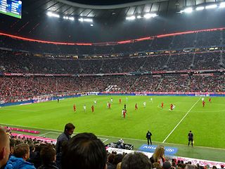 Blick auf den Rasen in der Allianz Arena.