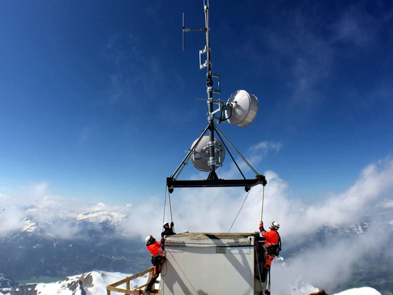 Baumaßnahmen auf der Zugspitze.