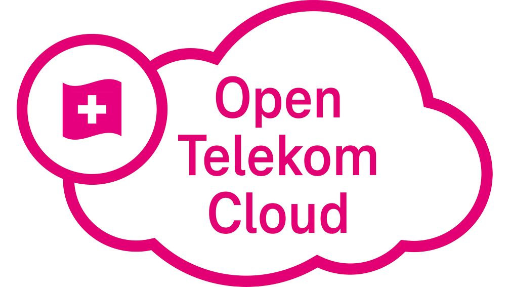 A magenta colored cloud with the Swiss flag.