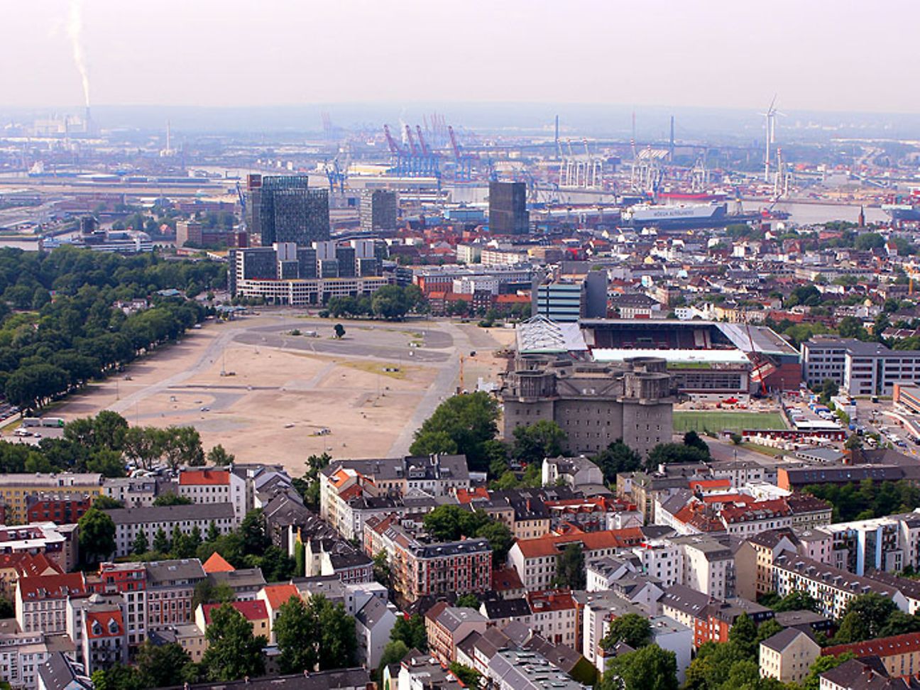 Blick auf Hamburg von oben.