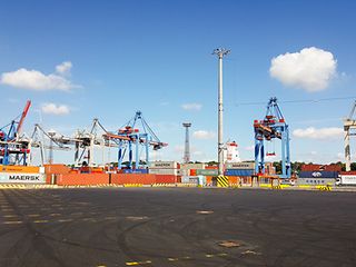 Kräne im Hamburger Hafen.