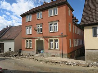 Ein Haus nach dem Hochwasser.