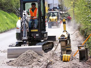 Baumaßnahmen auf der Straße.