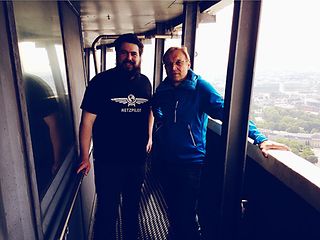 Die beiden ElbeBlogger Auf dem Heinrich-Hertz-Turm in Hamburg