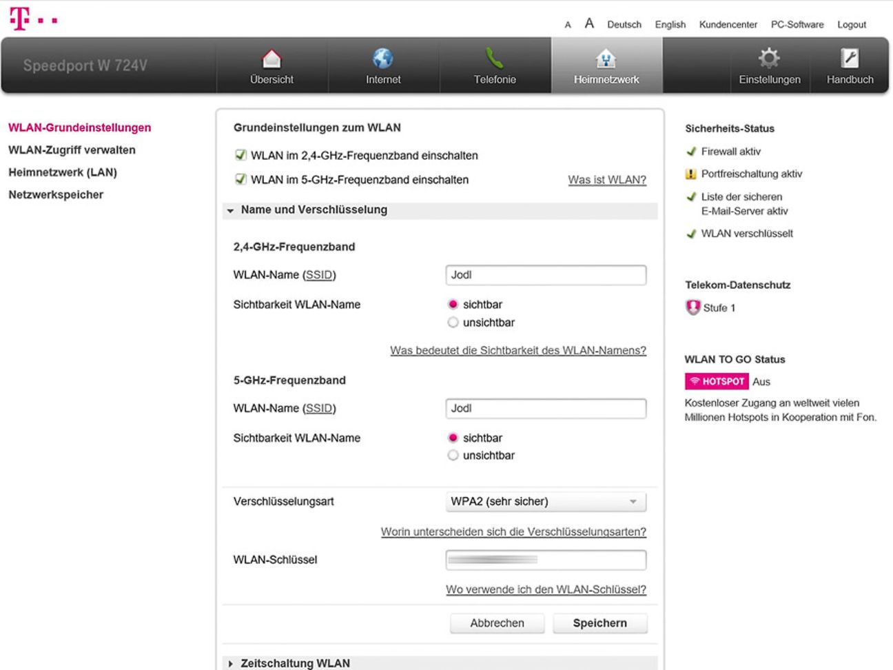Screenshot eines Verschlüsselung-Bildschirms.