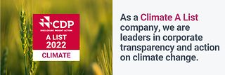 As a Climate "A List" company we are leaders in corporate transparency and action on climate change.