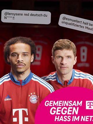 die FC Bayern-Spieler Leon Goretzka, Leroy Sané und Thomas Müller